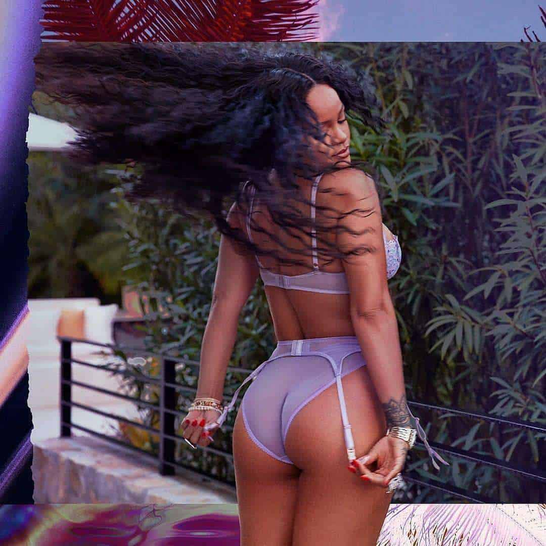 Rihanna Ass in Lingerie
